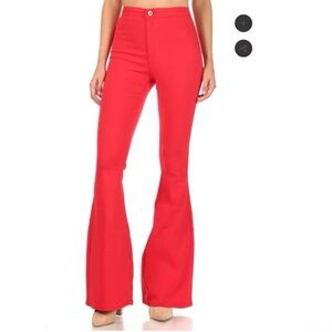 JCJO high rise red flare pants